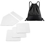 apott 5 Pieces Baseball Bases Set for Kids Adults Lightweight Home Plate Pitcher's Rubber with Storage Bag Sport Equipment for Outdoor Back Yard