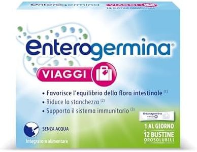 Enterogermina Viaggi, Vitamina b12, Vitamina d, Fermenti Lattici, Probiotici, Integratori Equilibrio Flora Intestinale in Viaggio, aiuto per Stanchezza e Sistema Immunitario (12 Bustine Gusto Fragola)