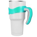 30 oz Tumbler Handle, Anti Slip Travel Mug Grip Cup Holder for Stainless Steel Tumblers, Suitable for Trail, Sic, Yeti, Ozark and More 30 Ounce Tumbler Mugs (Turquoise)