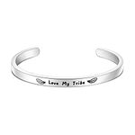 Tribe Gift Best Friend Gift Love My Tribe Cuff Bracelet Tribe Jewelry for BFF Mom Bridesmaid Sister (Love My Tribe)