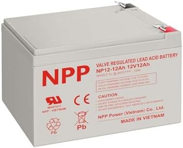 NPP 12V 12Ah Rechargeable AGM SLA Battery with F2 Terminals for UPS, Security System, Emergency Lighting, Fire Alarm, Replace UB12120, ES12-12