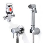 Xcel Home Chrome Brass Thermostatic Bidet Douche Spray Kit Muslim Shattaf Shower Head, شطاف حمام, Bidet Sprayer for Toilet, Hygiene Toilet Spray Cleaner