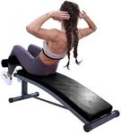 Finer Form Sit Up Bench with Reverse Crunch Handle for Ab Bench Exercises - Abdominal Exercise Equipment with 3 Adjustable Height Settings (Black)