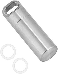 Botella de Medicina,Pastilleros de Bolsillo Botella de Píldora de Cam de Acero Inoxidable Impermeable Contenedor de Caja de Pastilleros de Viaje para Acampar Supervivencia al Aire Libre(M)