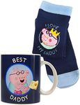 Peppa Pig Best Daddy Mug & Dad Socks Set | Fathers Day & Dads Birthday Gifts | George Daddy Peppa Pig Blue Ceramic Cup