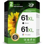 61XL Ink Cartridges for HP 61 Ink Cartridge Black and Colour for HP Ink 61 Work with Envy 4500,5530 4502 DeskJet 1000 2540 2512 1512 2542 3050 for OfficeJet 4630 4635 Printer.