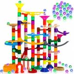 EagleStone 150PCS Glow Marble Run Kit Marble Maze Construction Toy Set