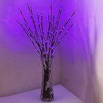 iLLTAKE 4 Pack Branch Lights 30" 20LED Lighted Branches Battery Operated Purple Led Twigs Lighted Willow Branches Vase Fillers for Christmas Home Party Decoration Indoor Outdoor Use