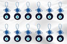 2" KReating Dot Evil Eye ORIGIONAL Turkish Protection Round Blue Glass Beads | Bring Good Fortune, Health & Happiness | Beads for Charms | Large - 2 in / 5 CM / 50 MM - 12 Piece Set (EEH82401B)