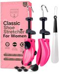 HOUNDSBAY Premium Men's Shoe Stretcher - Metal & Beech Wood, Size 10-11.5, Unisex, Shoe Widener & Breaker-In, Bunion Plugs, Lasts a Lifetime