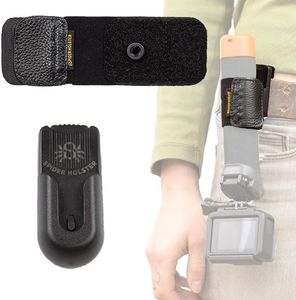 Spider Holster - SpiderMonkey Belt Holster Clip and Elastic Wrap for Action Camera Grips - Waist Mounted, self Locking Belt Clip - Compatible with DJI Osmo, CamKix, GoPole, GoPro, Selfie Stick