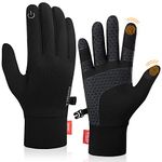 Benirap Winter Warm Gloves Touchscreen Thermal Gloves Men Women Windproof Outdoor Running Skiing Driving Climbing Gloves (Black-04, L)