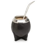 THEARG | Yerba Mate Gourd Set with Stainless Steel Straw | Handmade Leather Yerba Mate Cup and Bombilla Set from Argentina - Beach Essentials - Idea for Gifts | Travel Cup Mate - Taza para Mate