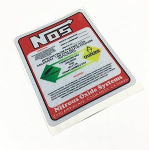 Car Sticker Motorcycle Oil Tank Decals Vinyl Reflective for NOS Tuning Racing Nitrous Oxide Racing 12x9.6cm