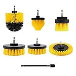 Drill Brushes Brush Attachment - 7 Pack Electric Drill Brush Kit - Great for Pool Tile, Bathroom Toilet, Ceramic Marble Car Automotive (Yellow 7 Pack)