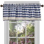 Achim Home Furnishings Buffalo Check Valance, 58-inch by 14-inch, Navy