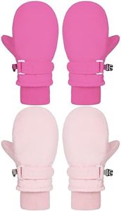 Urban Virgin Toddler Waterproof Snow Glove Infant Baby Winter Mittens Cuffed Warm Fleeced Kids Snow Gloves A-Rose&Pink S(3Months-3T)