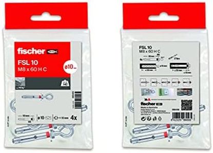 fischer - Metal Expansion Anchor, Concrete dowels, Wall, Bag of 4 FSL M8x60