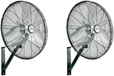 Hurricane 20 Inch Pro Commercial Grade Corded Electric Classic Oscillating Wall Mount Fan with 3 Speed Settings for Air Circulation, Black (2 Pack)