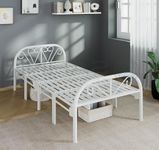 SAHNI PORTABLE FURNITURE Heavy Duty Iron/Metal/Steel Single Folding/Foldable Bed for Sleeping Adult and Guest Easily storable Fully Powder Coated (White Metal Frame, 6.25 X 3ft)
