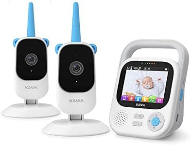 KAWA Baby Monitor with 2 Cameras, 7.11 cm (2.8 inch) 2K HD Camera, No WiFi, Night Vision, Recording & Playback, 2-Way Talk, 4X Zoom, Lullabies, 1000 ft Range Baby Monitor, S5