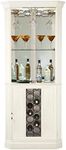 Howard Miller Leontief Wine & Bar Cabinet II - Linen Home Liquor Storage Cabinets - Interior Lightning & Stemware Rack for Collectibles, Office and Home Decor, Traditional Style Floor Mount