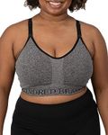 Kindred Bravely Sublime Busty Sports Nursing Bra | Nursing Bras for Breastfeeding E, F, G, H, I Cup (Grey Heather, 2X-Busty)