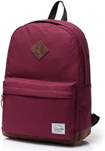 Vaschy Backpack for Women, Lightweight Water Resistant School Backpack Travel for Teen Girls Work Casual Daypack Fits 15.6Inch Laptop Burgundy