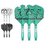 TARGET Darts Rob Cross Ink Design No.6 Dart Flights & Intermediate (41mm) Shafts Stems - 9 Flights and 9 Shafts in Total