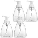 Titanker Foaming Soap Dispenser, 4 Pack Foam Hand Soap Dispenser Plastic with Pump Refillable for Bathroom and Kitchen, 10 oz Clear