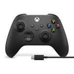 Xbox Core Wireless Gaming Controller + USB-C® Cable – Carbon Black – Xbox Series X|S, Xbox One, Windows PC, Android, and iOS - Controller + USB C Cable Edition