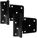 ZUIWAN 2 Pcs Heavy Duty Hardware Spring Tee Hinges Gate Latches for Garden Gates,Vinyl Fence,Shed Doors(Black)