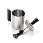 Outset Basting Pot and Brush, Stainless Steel Sauce Brush and Cup