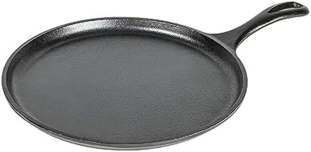 Lodge L9OG3 Cast Iron Round Griddle, Pre-Seasoned, 10.5-inch