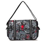 MEOKIM Gothic Backpack Canvas Backpack Printed Skull Backpack Halloween Backpack, Grey Tote Bag, Traveling