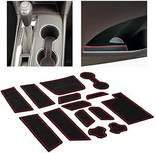 CupHolderHero fits Chevy Equinox Accessories 2018-2024 Premium Custom Interior Non-Slip Anti Dust Cup Holder Inserts, Center Console Liner Mats, Door Pocket Liners 14pc Set (Red Trim)