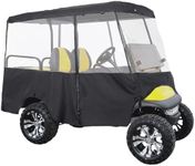 KEMIMOTO 600D Golf Cart Enclosure 4 Passenger Extended Roof up to 86" Compatible with EZGO, Club Car Precedent, Onward, Tempo Features Heavy Duty Waterproof Fabric and Anti-Wrinkle PVC Windows