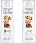 GIOVANNI Professional 2-in-1 Pet Shampoo & Conditioner - for Dogs & Cats, Oatmeal & Coconut, Helps Neutralize Odors, Deeply Cleanses, Silkens, Controls Static - 16 oz (Pack of 2)