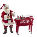 Coca-Cola Coke Santa Cooler, 2 Set Table Piece, 14-Inches, Multi-Colored