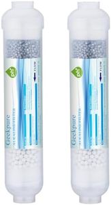 Geekpure 10 inch Inline Alkaline Replacement Water Filter Cartridge pH+ for Reverse Osmosis System -1/4”Thread-Pack 2