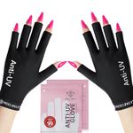 Modelones UV Gloves for Nails, Professional UPF99+ UV Protection Gloves for Gel Manicures, Fingerless UV Light Gloves for Gel Nails, Anti UV Gloves for Gel Nail Lamp, Protect Your Skin from UV Harm