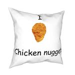 QMS CONTRACTING LIMITED Throw Pillow Cover I Heart Chicken Nuggets Throw Pillow Pillow Cases for Home Decor Design Cushion Case for Sofa Bedroom Car 18 x 18 Inch 45 x 45 cm