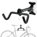 AevQuas Bike Wall Mount, Adjustable Distance and Foldable Bicycle Hanger Rack Wall Indoor Garage Wall Holder Hook Compatible MTB, Road Bike, E-Bike, for Bike Storage Wall and Space Saving (1pcs)