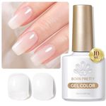 BORN PRETTY Milky White Gel Nail Polish 10ML Natural Gel Polish Set Translucent French Nail Design Nude Color Soak Off U V Gel Polish Nail Art Gel