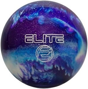 ELITE Star Polyester Bowling Ball - Customizable with Basic Drilling & Engraving Options - Great for Spare Shooting, League, Straight Bowlers - Beginner Entry Level (Purple/Royal/Silver Pearl, 8 lbs)