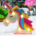 DIY Unicorn Diamond Painting Lamp with LED Lights Full Drill Crystal Drawing Kit Bedside Night light Arts Crafts for Home Decoration or Christmas Gifts 7.1x5.8inch (Unicorn A)