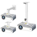 2-Be-Best Projector Ceiling Mount Heavy Duty Projector Mount 16-24 in/40-60 cm Max Loading 45 lbs / 20 kg Projector Wall Mount Drop Ceiling Projector Mount Hanger for Projectors White