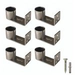 Inme Heavy Duty Stainless Steel Curtain Rod Holder, Wall to Wall Curtain Bracket, Ceiling Mount Bracket,- 3 inch (Silver) with Screws and Wall Plugs Included (Pack of 6)
