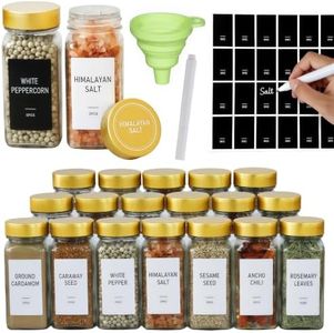 48 Spice Jars with Labels, 4oz Seasoning Jars for Cabinets, Drawers, Racks