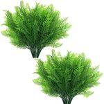 LOVENIMEN Artificial Plants, Plastic Shrubs Bamboo Grass Fake Greenery, Outdoor Indoor Home Garden Verandah Parterre Wedding Garland Table Centerpieces Decoration UV Resistant Planter Filler 8 pcs